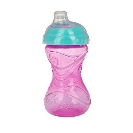 Nuby Clik-It Soft Spout No-Spill Easy Grip Sippy Cup for Girls - (3-Pack) 10 Oz - 6+ Months