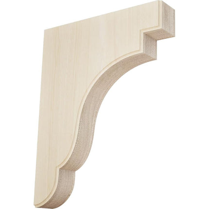 Ekena BKTW02X09X11BERW 1 3/4" W x 8 1/2" D x 11" H Bedford Bracket, Rubberwood, Rubber Wood