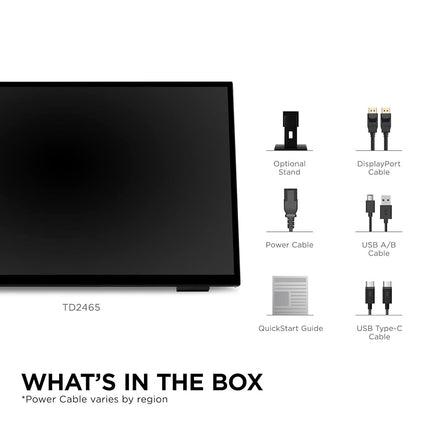 ViewSonic TD2465 24-inch Frameless Touch Monitor, FHD 1080p, with 10 Points PCAP, HDMI, USB, DisplayPort, Palm Rejection