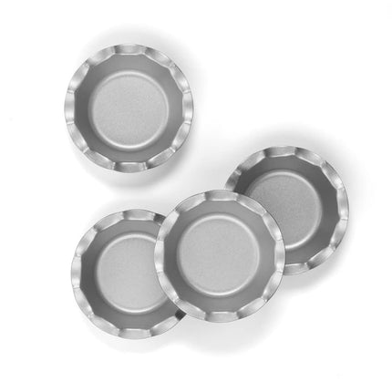 Cuisinart 4 Piece Fluted Tartlet Pan Set, Mini, Steel Gray