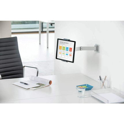 Durable Aluminium Tablet Wall Arm Mount - Universal Bracket for 7-13" iPad, Samsung, Surface & More - Anti Theft Lock & Rotatable 360° - Shelf Mounted Pro Holder