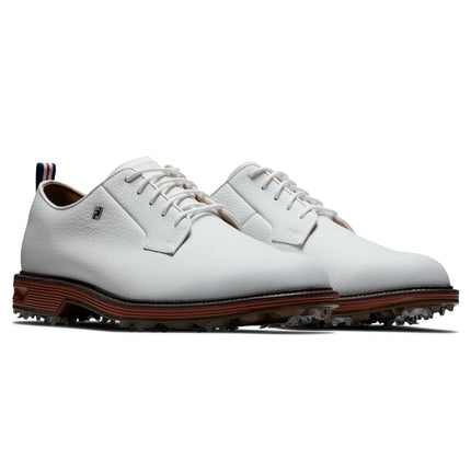 FootJoy Mens Premiere Series-Field Golf Shoes Golf Shoe, Cool White/Brick, 7 X-Wide
