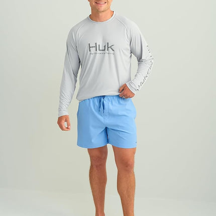 HUK Short de bain Performance Volley pour homme, séchage rapide, bleu Marolina