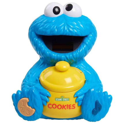 Just Play Sesame Street Le bocal à biscuits de Cookie Monster, 12 pièces, plus de 20 phrases et sons, apprentissage et éducation, jouets pour enfants de 2 ans et plus
