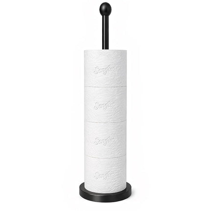 Songtec Toilet Paper Holder Stand, Black Floor Sta