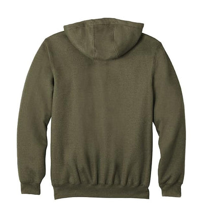 Carhartt Men's Big & Tall Midweight Zip Front Hooded Sweatshirt K122, Moss, US Large Tall