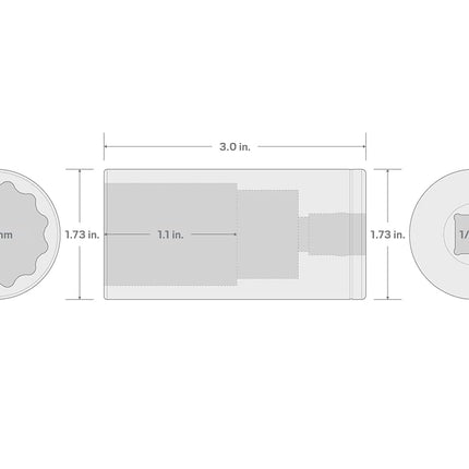 TEKTON 1/2 Inch Drive x 33 mm Deep 12-Point Socket | SHD23333