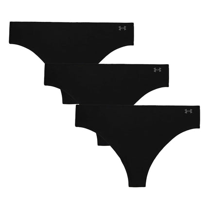 Under Armour Women's Pure Stretch Thong Underwear, 3-Pack, Black - Core, M
