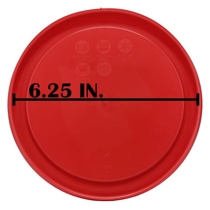 Pyrex 7201-PC Round 4 Cup Storage Lid for Glass Bowls (6, Poppy Red)