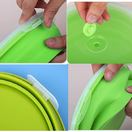 trrcylp 3Pack Collapsible Silicone Food Storage Containers with Lid 17OZ Foldable Lunch Bowls for Microwave Freezer Dishwasher Safe (500ml Round)