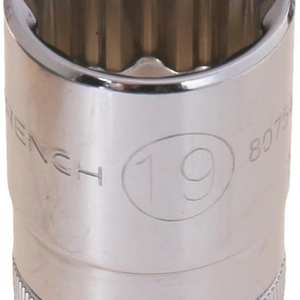 Gearwrench 80754 Socket, 12 Point, 1/2" Drive, 19 mm