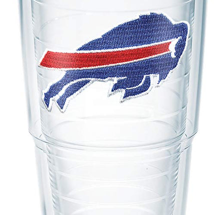 Tervis 1039103 NFL Buffalo Bills Emblem Individual Tumbler with Red lid, 24 oz, Clear