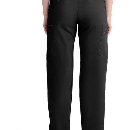 Dickies EDS Signature Women Scrubs Pant Natural Rise Tapered Leg Pull-on 86106, Black, XXL