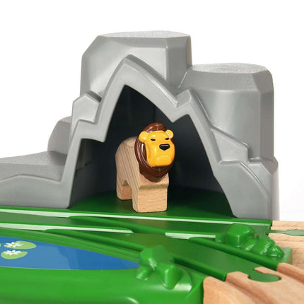BRIO World Safari Adventure Train Set for Kids Age 3 Years Up - Wooden Railway Expansions and Accessories