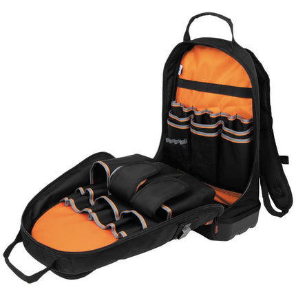 Klein Tools 80038 Backpack Tool Kit, Tradesman Pro Backpack, Zipper Tool Bags, and Magnetizer, 4-Piece
