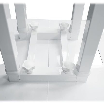 Soporte Tótem Plegable Portátil Rockville RTP-GO para DJ, Capacidad 132 lbs, Altura Ajustable 39-70 pulgadas, Faldas Negras/Blancas, Bolsa de Transporte, Gestión de Cables, para DJs Móviles e Iluminación de Eventos