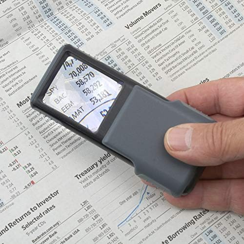 Carson MiniBrite 5x Pocket Magnifying Glass with LED Light and Sliding case, Black (PO-55)