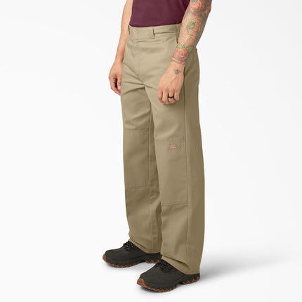 Dickies Men's Loose Fit Double Knee Work Pants, Khaki, 42W x 34L