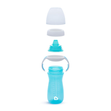 Vaso de transición con asas de entrenamiento Munchkin® Gentle™, 295 ml, azul