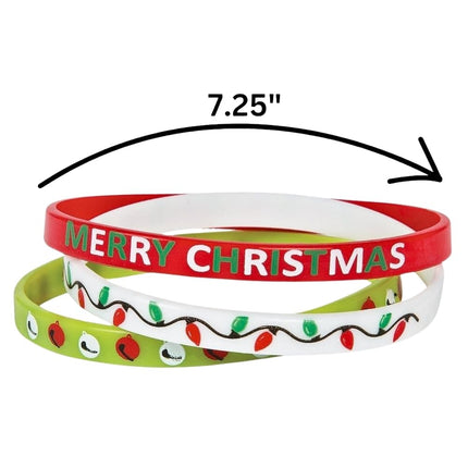 Fun Express - Christmas Asst Thin Silicone Bracelets - 24 Pieces