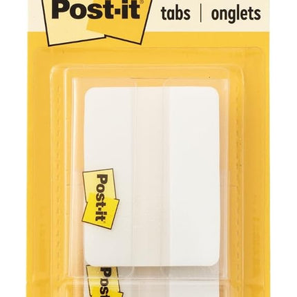 Post-it Tabs, 2 in, Solid, White, 25 Tabs/On-The-Go Dispenser, 2 Dispensers/Pack (686F-50WH)