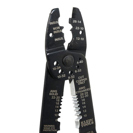 Klein Tools 1001 Multi Tool, Made in USA, Wire Stripper/Wire Cutter/Crimper for 8-22 AWG, Multi-Purpose Electrician Tool is 8.5-Inch Long