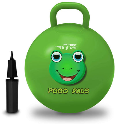 Flybar Hopper Ball for Kids, Inflatable Bouncy Ride-On Ball w/Handle for Indoor & Outdoor Active Play, Includes Pump, Jump Toy for Boys & Girls, Supports Up to 185 lbs, Ages 6+, 22-Inch, Medium