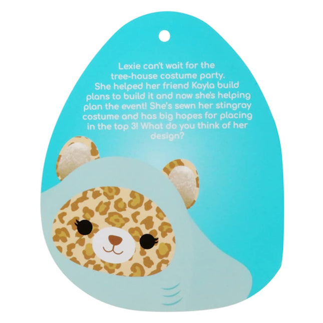 Peluche oficial de Squishmallows de Kellytoy, juguete de peluche blando de 7.5 pulgadas (Lexie la guepardo con disfraz de mantarraya)