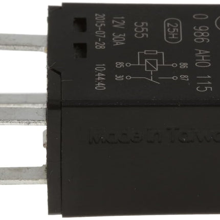 Bosch 0986AH0115 Mini Relay 12V 30A, IP5K4, Operating Temperature from -40 Degree to 100 Degree C, 4 Pin Relay without Holder