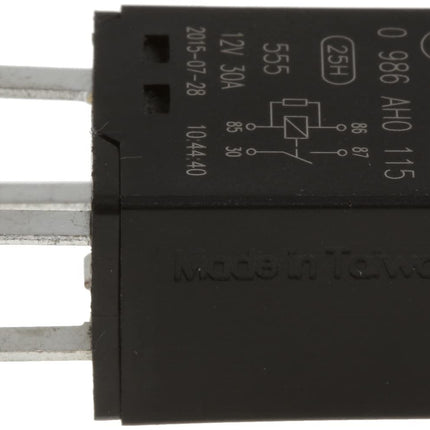 Bosch 0986AH0115 Mini Relay 12V 30A, IP5K4, Operating Temperature from -40 Degree to 100 Degree C, 4 Pin Relay without Holder