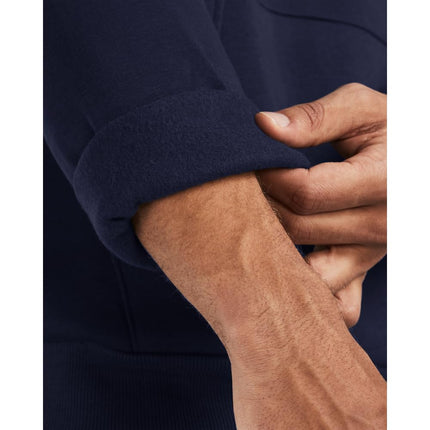 Under Armour Men's Rival Fleece Quarter Zip Sweatshirt, (410) Midnight Navy / / White, L Tall
