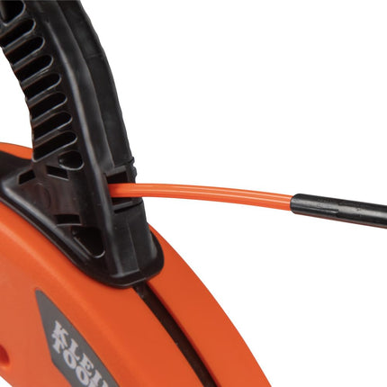 Fish Tape, Multi-Groove Fiberglass Wire Puller with Spiral Steel Leader, Optimized Housing and Handle, 100-Foot x 0.182-Inch Klein Tools 56380