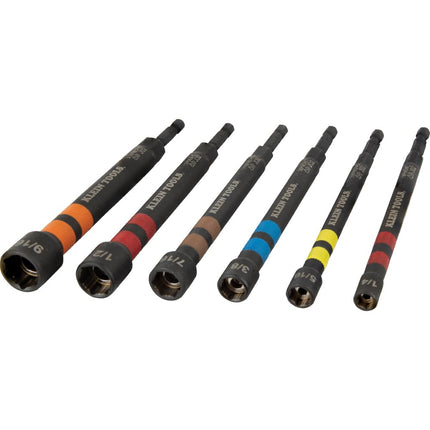Klein Tools 516PNDHC 5/16-Inch Magnetic Color-Coded Power Nut Driver, SAE, Impact-Rated Hollow Nut Driver with 5-Inch Extended Reach Shaft