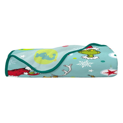 Franco Collectibles The Grinch by Dr. Seuss Holiday Christmas Super Soft Cozy Plush Throw, 40 in x 50 in, (Officially Licensed Product)