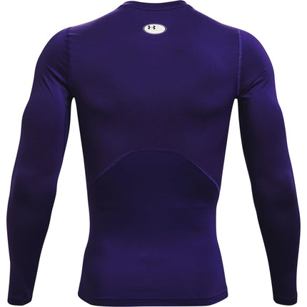 Under Armour Men's HeatGear Compression Long-Sleeve T-Shirt Crew Neck Sweatshirt, Purple (500)/White, M Tall