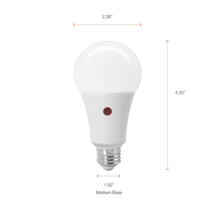 Foco LED Sylvania Dusk to Dawn A21 con sensor de luz de encendido/apagado automático, 100W=13W, 1500 lúmenes, 5000K, luz diurna - 1 paquete (41291)