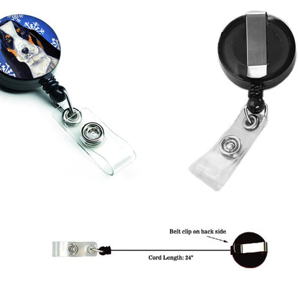 Caroline's Treasures Basset Hound Winter Snowflakes Holiday Retractable Badge Reel, Multicolor (LH9284BR)