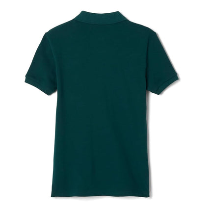 French Toast Womens Short Sleeve Stretch Pique Polo Shirt, Hunter Green, XS
