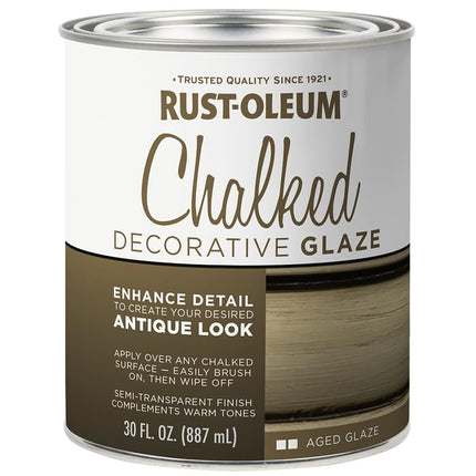 Rust-Oleum 315881-2PK Chalked Decorative Glaze, 30 oz, Semi-Transparent Aged, 2 Pack