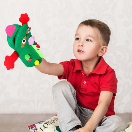 WATINC 12Pcs Hand Puppet Making Kit for Kids Art Craft Felt Sock Puppet Creative DIY Make Your Own Puppets Pipe Cleaners Pompoms Storytelling Role Play Party Supplies for Girls Boys