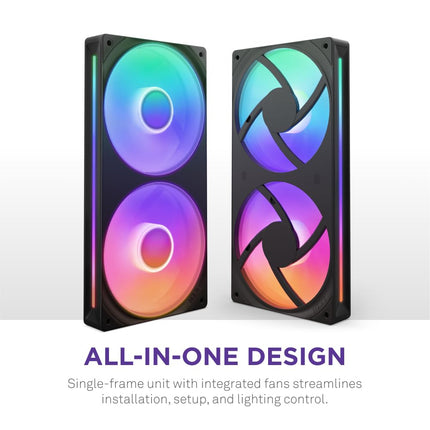NZXT F240 RGB Core - 240mm Single-Frame RGB Fan Unit - Black