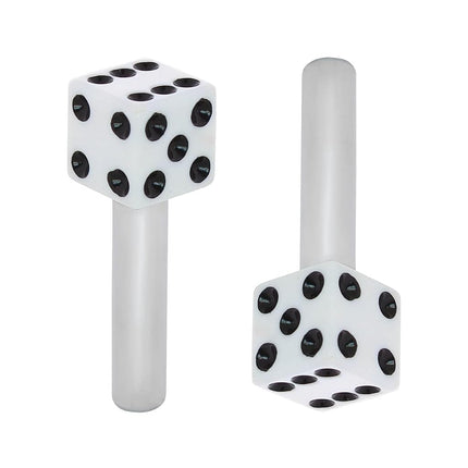 United Pacific 70041 High Impact Plastic Construction Dice Door Lock Knobs for Classic & Vintage Cars/Trucks, 10-32 Thread - White/Black (Pack of 2)