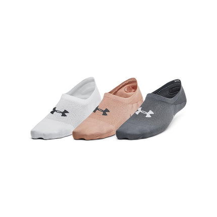 Under Armour Femme Ua Breathe Lite Ultra Low 3P Chaussettes basses, (252) Blush Beige/Blanc/Castlerock, L