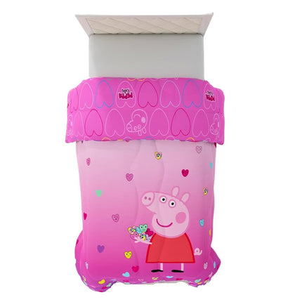 Franco Peppa Pig Parure de lit pour enfant, en microfibre ultra douce et réversible, taille simple (produit sous licence officielle)