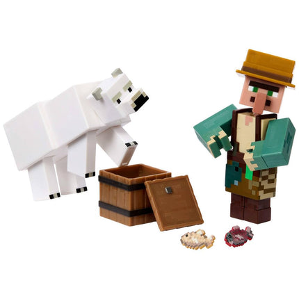 Mattel Minecraft Figuras de Acción y Accesorios Paquetes de 2, Escala de 3.25 Pulgadas con Diseño Pixelado, Set de Juguetes Coleccionables (Los Personajes Pueden Variar)