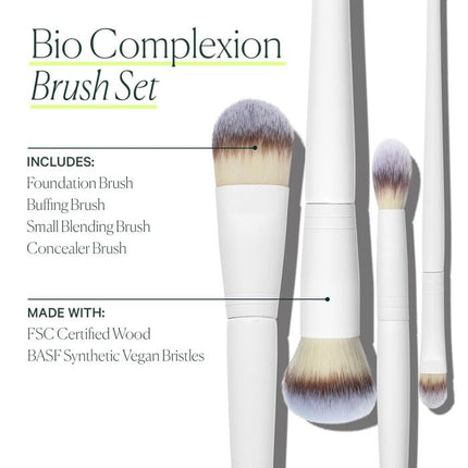 WELL PEOPLE - Vegan Bio Complexion Brush Set | Plant-Based, Cruelty-Free Clean Beauty (4 Pieces)