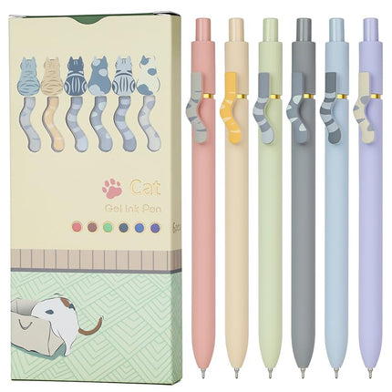 Ddaowanx Cute Cat Pens Set,12 Pcs 0.7mm Quick Dry 