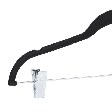 Amazon Basics Velvet Skirt Hangers with Clips, 50-Pack, Black
