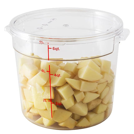 Restaurantware LID ONLY: Met Lux Lid for 6 and 8 Quart Food Storage Containers, 1 Round Lids for Storage Containers - Airtight Seal, Clear Plastic Lid for Food Prep, Containers Sold Separately