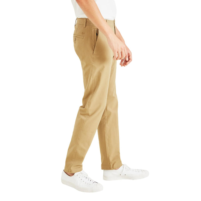 Dockers Pantalones de hombre clásicos de trabajo Smart 360 Flex (tallas estándar y grandes), color caqui británico, 46W x 30L
